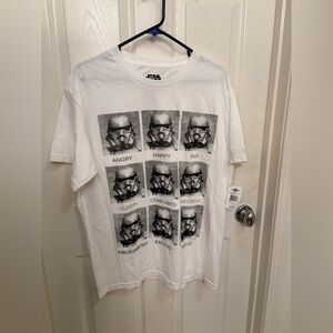Star Wars White Stormtrooper Graphic Tee Size Large